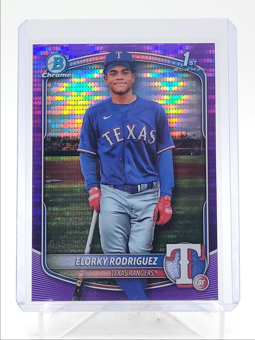 ELORKY RODRIGUEZ 2025 BOWMAN CHROME 1ST PURPLE PULSAR REFRACTOR /250 Q4115