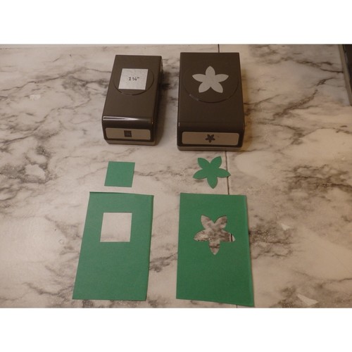 2 Stampin' Up Punch Large Flower, 1 1/4" square, RARE scrapbook Card Retired