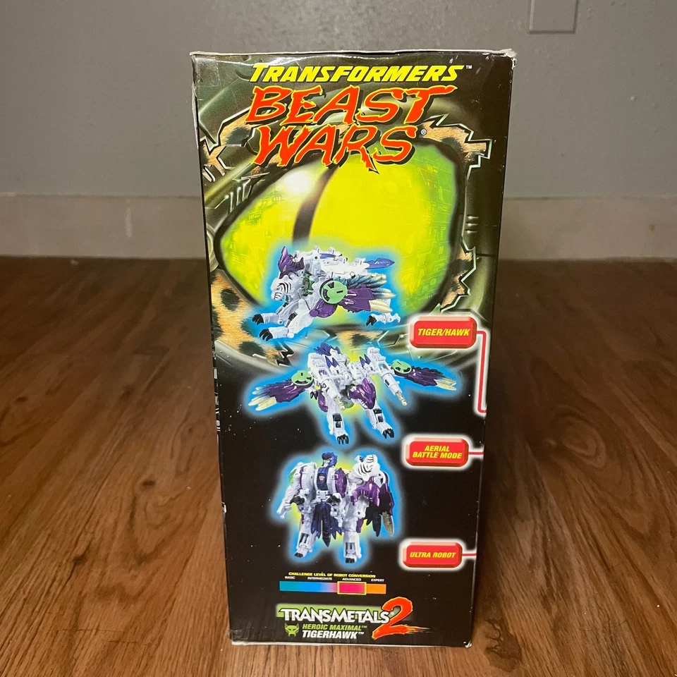 1999 Hasbro Transformers Beast Wars Transmetals 2 Tigerhawk с коробкой - Изображение 2 из 4