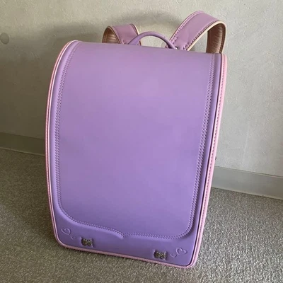 Sac à dos Randoseru Clarino violet scintillant broderie coeur d'occasion - Photo 1/4