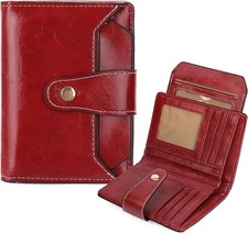 Small Wallet Women RFID Blocking Bifold Wallets Vegan Leather Card Holder with I