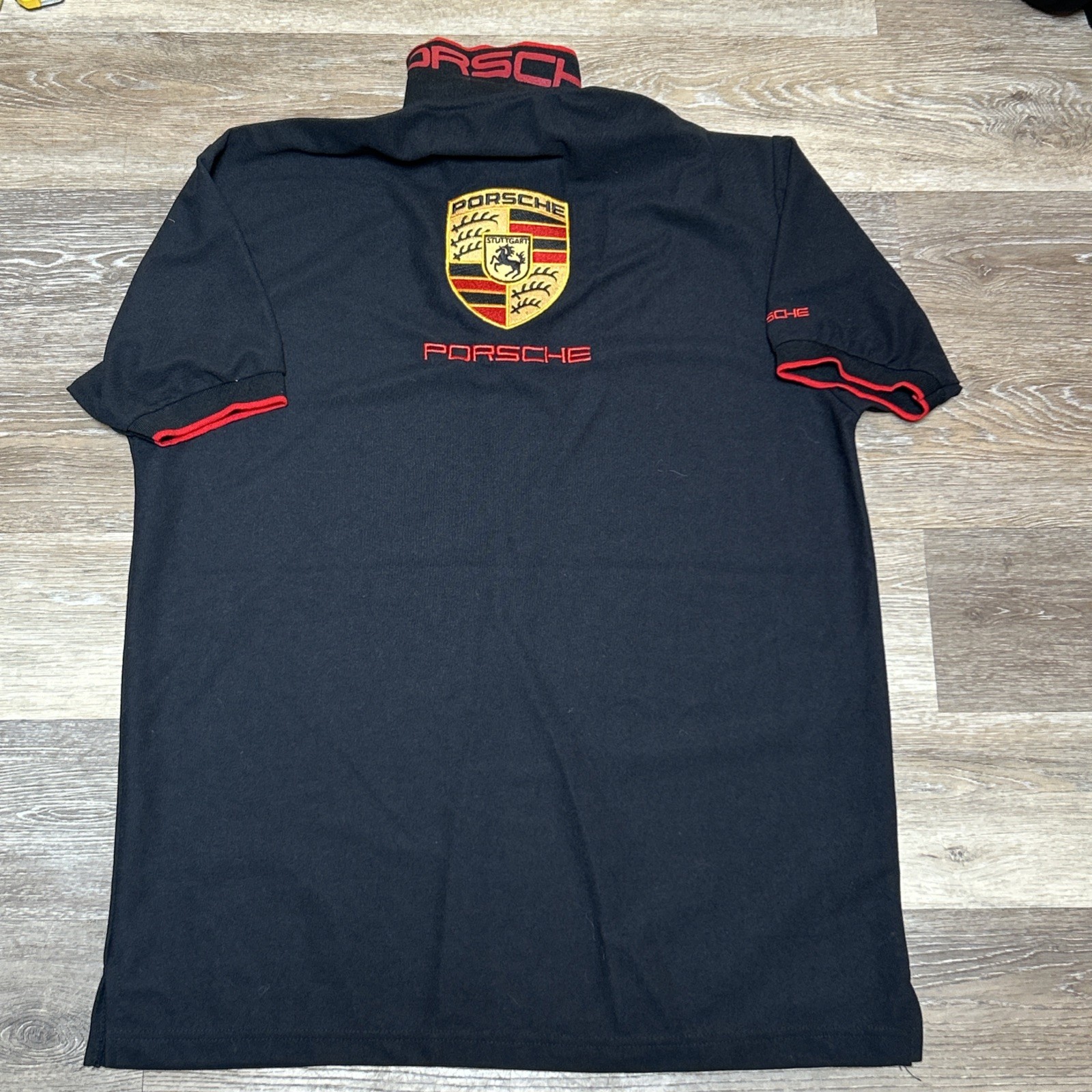 PORSCHE Design Vintage Big Logo Polo Tshirt Streetwear Hype Racing XXL Size Men