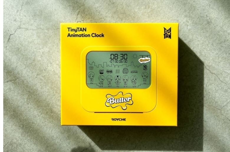 Bts tinytan butter animation digital alarm clock - official k-pop merchandise
