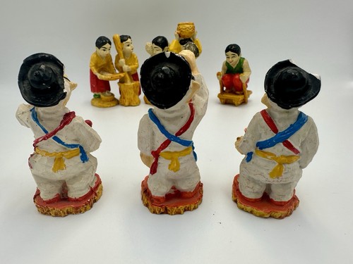 Figuras de resina pintadas a mano pueblo/granja mujeres/banda asiática/japón 8 cm estatuas de resina - Imagen 3 de 8