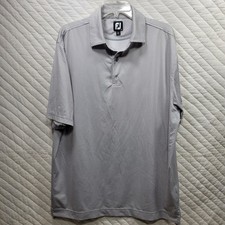 Foot Joy Polo Shirt Mens Large Gray Geometric Performance Golf Short Sleeve