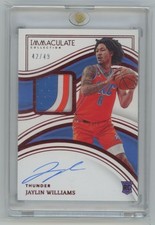 2022-23 Panini Immaculate Collection Red Jaylin Williams Rookie Auto Jersey