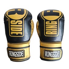 Guantoni da boxe Ringside Apex 14 oz oro nero con borsa da palestra Everlast FTG2