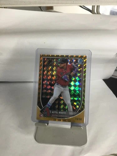 🔥🔥 2025 BOWMAN CHROME GOLD GEOMETRIC KETEL MARTE ARIZONA #~51…/50!