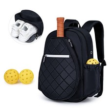 Pickleball Bag, Quilted Pickleball Backpack with Shoe Compartment Waterproo...