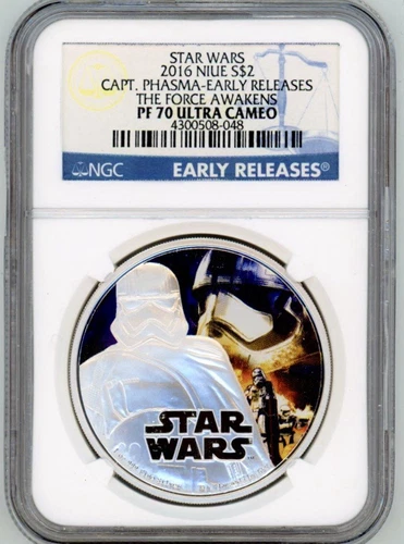 2016 Niue Star Wars Captain Phasma 1oz Silver Coin NGC PF 70 ER The Force Awaken