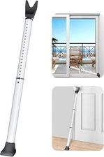 Upgraded Door Security Bar & Sliding Patio Bar, Heavy Duty Stoppers Adjustable J