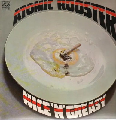 LP Atomic Rooster Nice n Greasy ORIGINAL UK ON BLACK VINYL NEAR MINT Dawn