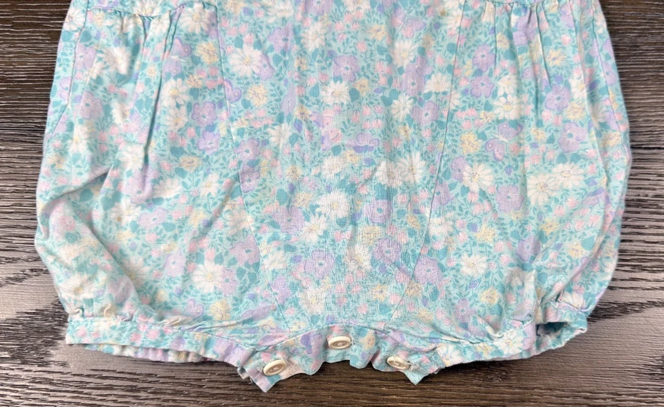 Mameluco floral azul púrpura con cuello de pétalos para batatas bebé niña 12 meses Foto 4 de 4