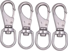 Stainless Steel Swivel Eye Snap Hook, 4 Pack (3.5 Inch) Heavy Duty Scuba... 