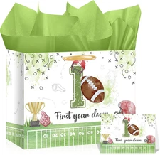 Football 1St Birthday Gift Bag First Year down Birthday Party Favors Bag with Wr