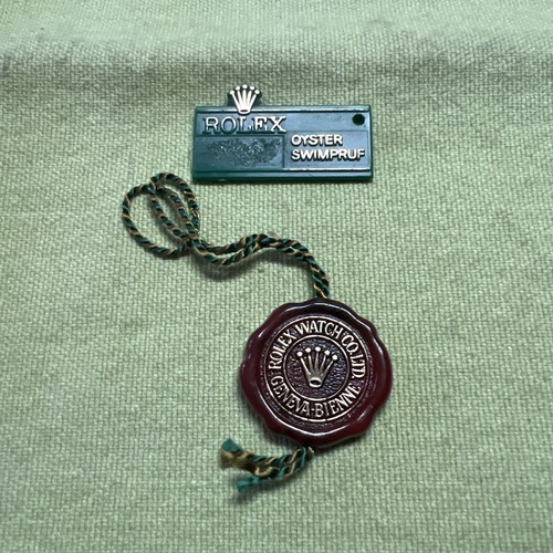 vintage Rolex 70s Officially certified Red Frog Feet Tag + Oyster Swimpruf Tag