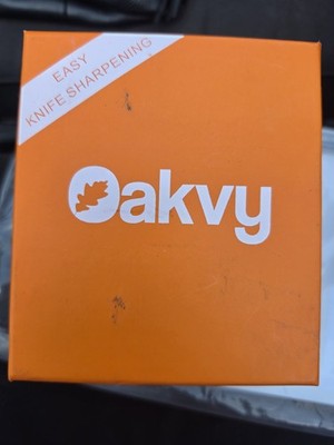 Oakvy Easy Knife Sharpening Manual Knife Sharpener, Wood & Metal Brown/Silver