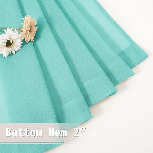 Short Sheer Door Curtain Closet Linen Textured Curtain Sheers Doorway Light - Bild 7 von 7