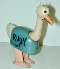 Rudy The Ostrich RARE Comic Character Tin Toy Barney Google Strip 1924 Germany