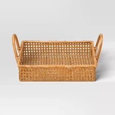 18" Rattan Cane Serving Tray - Threshold