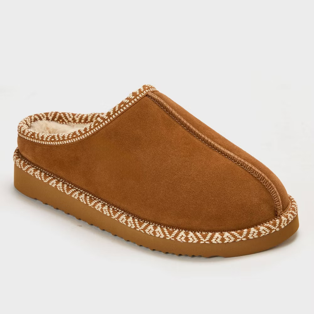 Dluxe by dearfoams Women's Layla Slide Slippers - Chestnut 9