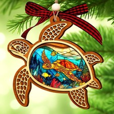 Turtle Ornament for Christmas Tree 2025 - Sea Turtle Ornament - Sea Turtle Gi...
