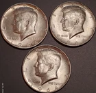 1964 D Kennedy 90% Silver Half-Dollar from Denver Mint Lot of 3 C184