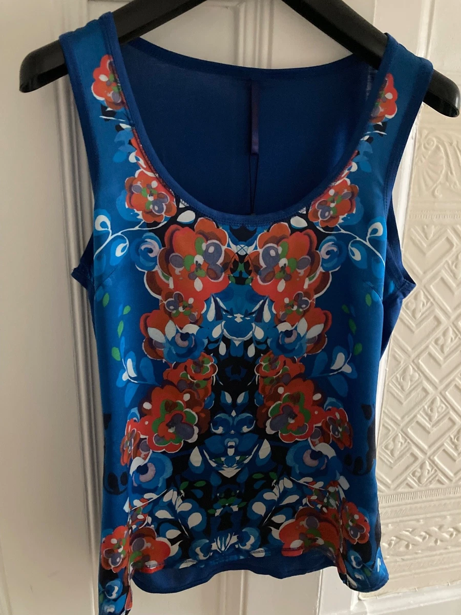 T-shirt Floral Bleu Karen Millen Taille UK14 (TXL) - Occasion Très Bon état, Motif Floral