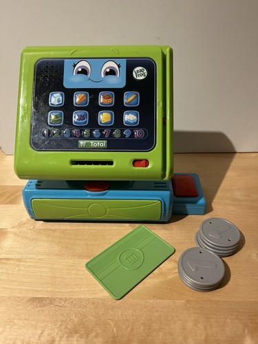 LeapFrog Shop Blocks Cash Register Electronic Till Pretend Payment Cards Coins - 第 1/1 張圖片