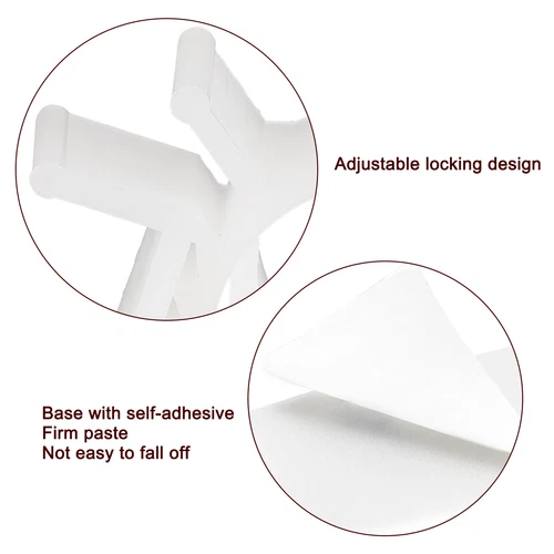 Adjustable Cable Clips, 10pcs 22-25mm Self-Adhesive Cable Clamp, White - Picture 4 of 4