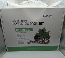 RAJOSEE Organic Castor Oil Pack Set 8 fl oz  32 Anti-Leakage Patches