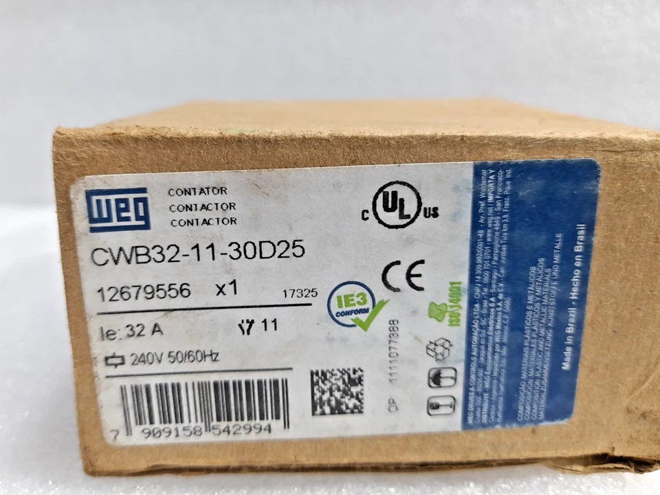 WEG CWB32 Contactor 240V 50/60Hz Ie: 32A Ith: 50A Ui: 690V CWB32-11-30D25 - Image 2 of 4