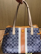 Coach Shoulder Bag Navy Orange