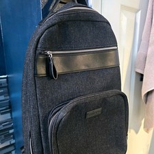 Black Medium Backpack Bag, Multiple Zip Pockets, Top Handle, Adjustable Straps