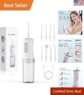 Rechargeable Water Flosser for Teeth   Includes 8 Nozzles & Memory Function