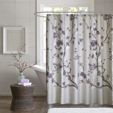 Madison Park Holly Shower Curtain Cotton 72 x 72 Purple