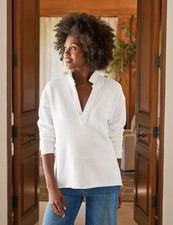 Frank & Eileen Patrick Triple Fleece Popover Henley in White, Size X-Large