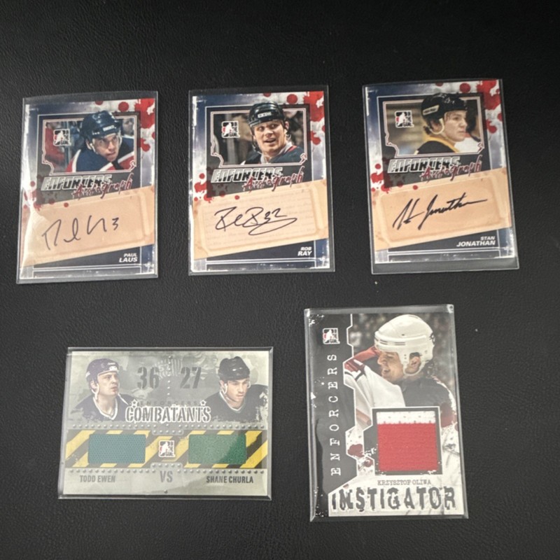 In The Game 2003-04 Enforcers NHL 5-Card Lot Auto & Memorabillia
