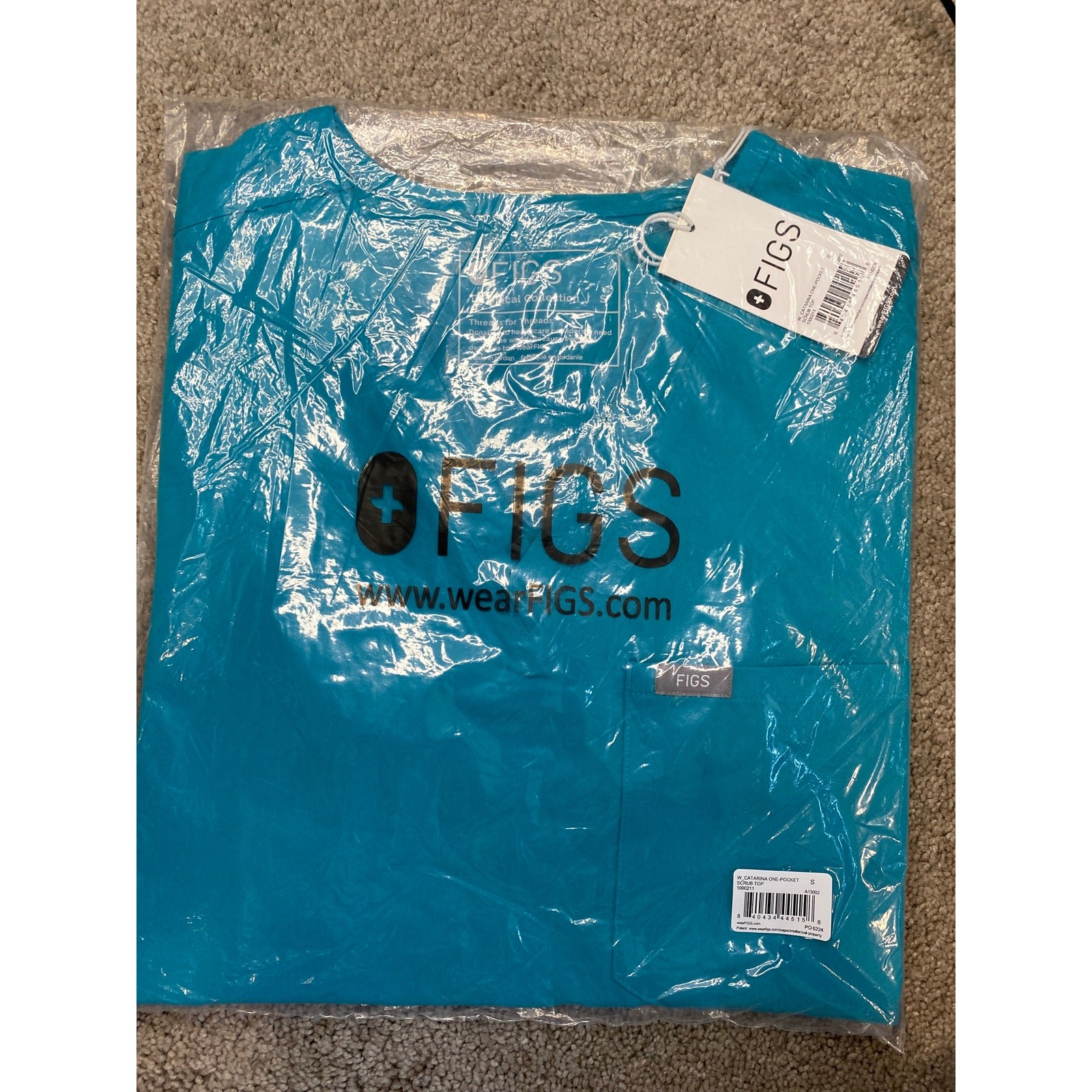 New Fig's Women Catarina Scrub Top Neon Blue, Size Small SOLD OUT image 2
