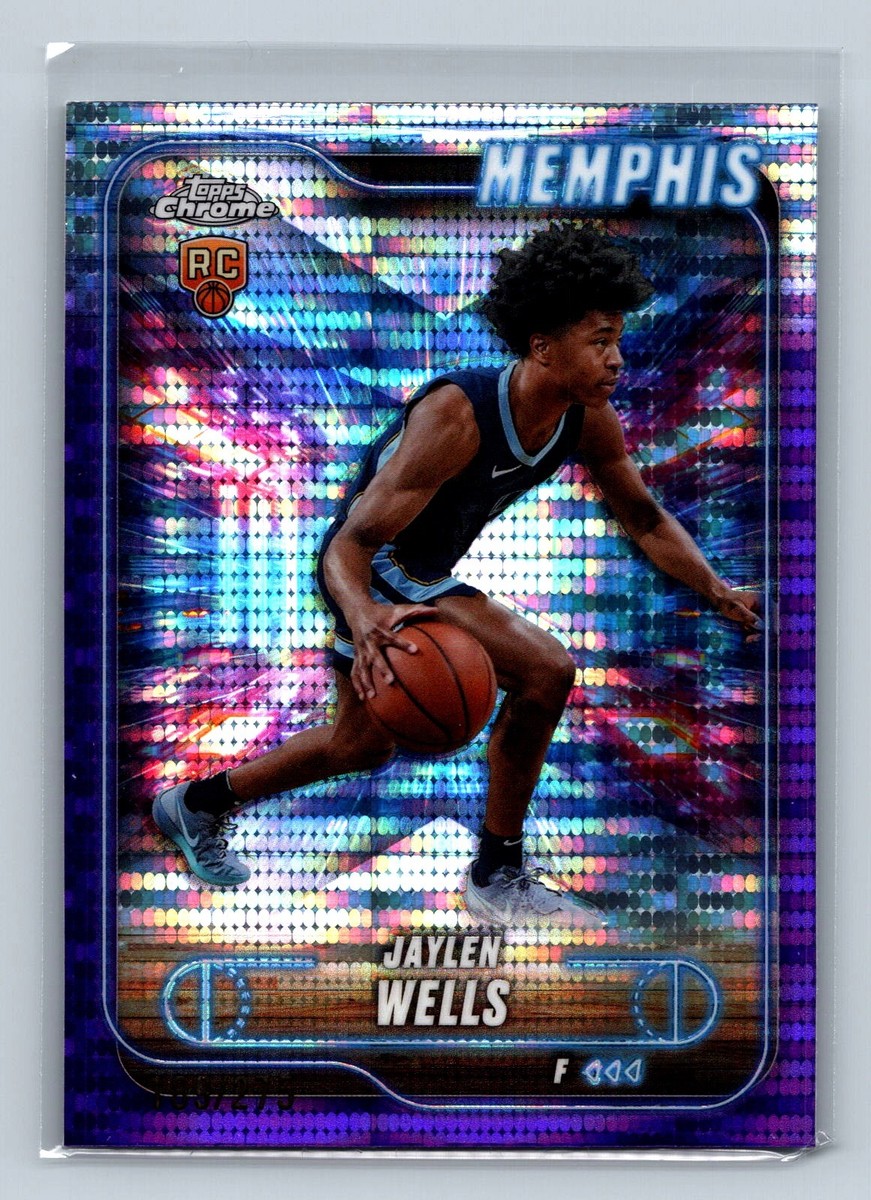 2024-25 Topps Chrome Basketball Jaylen Wells Purple Sonar /275 RC