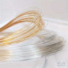 1m 14K Gold/Versilbert Kupferdraht Flexibel Metall Perlenschnur Halbhart DIY