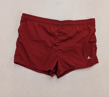 Catalina Vintage 70s Men's Shorts Lined Swim Trunks Size 34 Red Mini FLAW