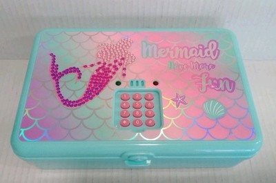 Girls Mermaid Secret Diary Journal Lockbox Jewelry Box w/ Digital Keypad, Rare 