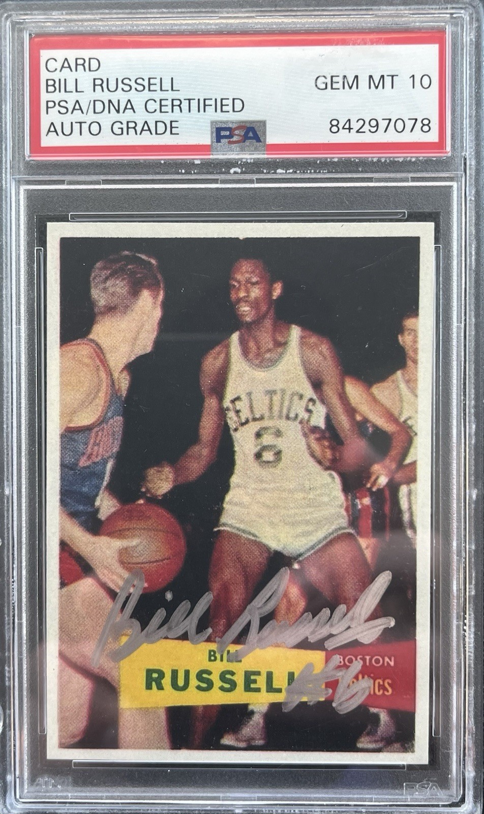 Bill Russell Autograph PSA 10 AUTO Grade 1957-58 Topps PROMO ROOKIE RC REPRINT