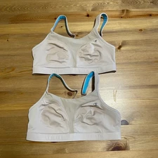 2 Sets Champion Women's Sport Comfort Full Support Sports Bra, Nude, 36C