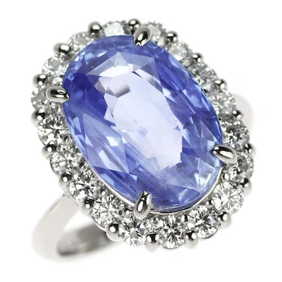Rare bague diamant saphir non chauffé Pt900 8,366 ct 0,87 ct - authentique li... - Photo 1/4