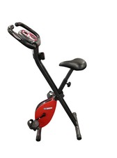 Pro Fitness Folding Exercise Bike Adjustable Resistance Red Black