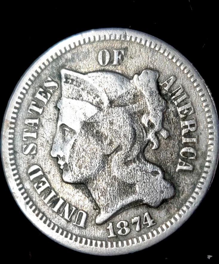 1874  Three Cent ~You Can Have Your Own Rarity Right Now! FREE SHIPPING! - Image 2 of 4