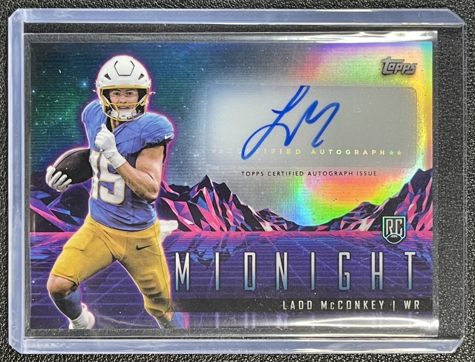 LADD MCCONKEY 2024 TOPPS MIDNIGHT #RHS-LMA ROOKIE HORIZON AUTO RC CHARGERS