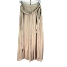MSK Harem Wide Leg Shear Belted Pants Womens SZ L Champaign 32X33 Made USA NWT